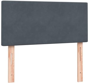 vidaXL Łóżko kontynentalne z materacem, ciemnoszary aksamit, 80x220 cm 6