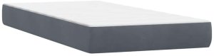 vidaXL Łóżko kontynentalne z materacem, ciemnoszary aksamit, 80x220 cm 7