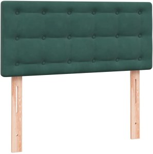 vidaXL Łóżko kontynentalne z materacem ciemnozielony aksamit 80x220 cm 6