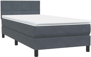 vidaXL Łóżko kontynentalne z materacem, ciemnoszary aksamit, 80x210 cm 4
