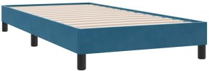 vidaXL Łóżko kontynentalne z materacem, niebieskie, aksamit, 80x210 cm 6