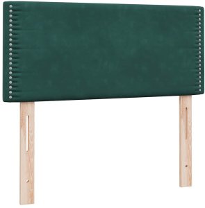 vidaXL Łóżko kontynentalne z materacem ciemnozielony aksamit 80x220 cm 7