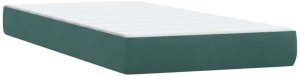 vidaXL Łóżko kontynentalne z materacem ciemnozielony aksamit 80x220 cm 7