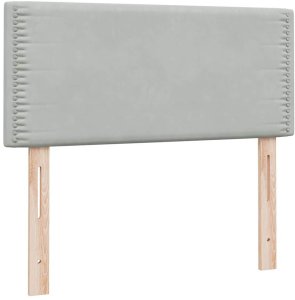 vidaXL Łóżko kontynentalne z materacem, jasnoszare, aksamit, 80x210 cm 7
