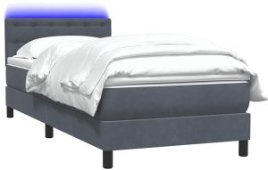 vidaXL Łóżko kontynentalne z materacem, ciemnoszary aksamit, 80x220 cm 3