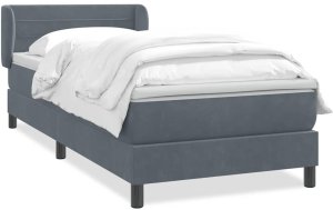 vidaXL Łóżko kontynentalne z materacem, ciemnoszary aksamit, 80x220 cm 2