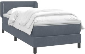 vidaXL Łóżko kontynentalne z materacem, ciemnoszary aksamit, 80x220 cm 3