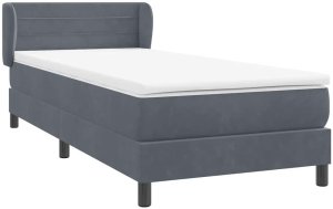 vidaXL Łóżko kontynentalne z materacem, ciemnoszary aksamit, 80x220 cm 4