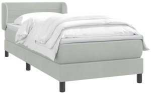 vidaXL Łóżko kontynentalne z materacem, jasnoszare, aksamit, 80x210 cm 3