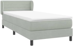 vidaXL Łóżko kontynentalne z materacem, jasnoszare, aksamit, 80x210 cm 4