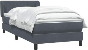 vidaXL Łóżko kontynentalne z materacem, ciemnoszary aksamit, 80x210 cm 3