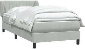 vidaXL Łóżko kontynentalne z materacem, jasnoszare, aksamit, 80x210 cm 3