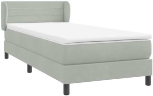 vidaXL Łóżko kontynentalne z materacem, jasnoszare, aksamit, 80x220 cm 4