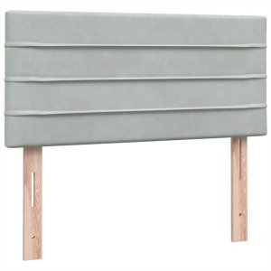 vidaXL Łóżko kontynentalne z materacem, jasnoszare, aksamit, 80x220 cm 8