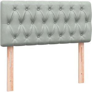 vidaXL Łóżko kontynentalne z materacem, jasnoszare, aksamit, 80x220 cm 8