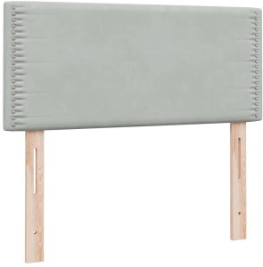 vidaXL Łóżko kontynentalne z materacem, jasnoszare, aksamit, 80x220 cm 7