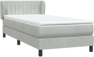 vidaXL Łóżko kontynentalne z materacem, jasnoszare, aksamit, 80x220 cm 4
