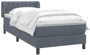 vidaXL Łóżko kontynentalne z materacem, ciemnoszary aksamit, 80x220 cm 3