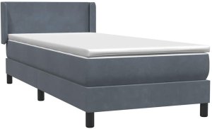 vidaXL Łóżko kontynentalne z materacem, ciemnoszary aksamit, 80x210 cm 4