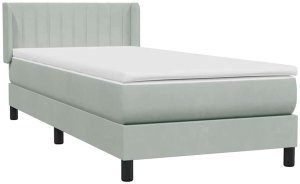 vidaXL Łóżko kontynentalne z materacem, jasnoszare, aksamit, 80x210 cm 4