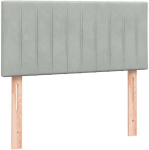 vidaXL Łóżko kontynentalne z materacem, jasnoszare, aksamit, 80x210 cm 7