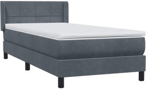 vidaXL Łóżko kontynentalne z materacem, ciemnoszary aksamit, 80x220 cm 4