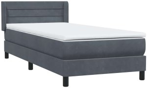 vidaXL Łóżko kontynentalne z materacem, ciemnoszary aksamit, 80x210 cm 4