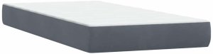 vidaXL Łóżko kontynentalne z materacem, ciemnoszary aksamit, 80x210 cm 6