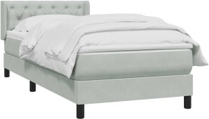 vidaXL Łóżko kontynentalne z materacem, jasnoszare, aksamit, 80x220 cm 4