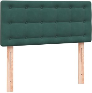 vidaXL Łóżko kontynentalne z materacem ciemnozielony aksamit 80x220 cm 7
