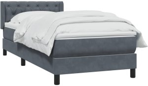 vidaXL Łóżko kontynentalne z materacem, ciemnoszary aksamit, 80x220 cm 4