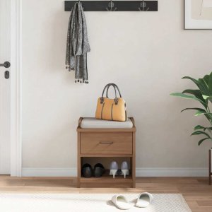 vidaXL Ławka do przedpokoju "SANDNES" 45x40x50 cm lite drewno sosnowe 4