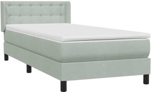vidaXL Łóżko kontynentalne z materacem, jasnoszare, aksamit, 80x210 cm 4