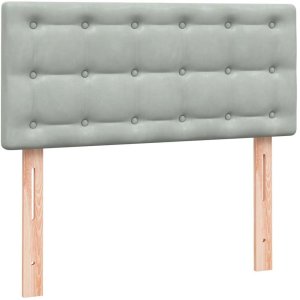 vidaXL Łóżko kontynentalne z materacem, jasnoszare, aksamit, 80x210 cm 7