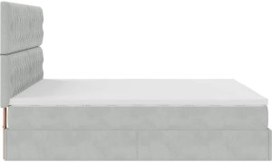 vidaXL Rama łóżka otomana z materacami, szara, 200x200 cm, aksamit 8