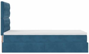 vidaXL Rama łóżka otomana z materacami, niebieska, 90x200 cm, aksamit 8