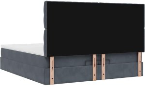 vidaXL Rama łóżka otomana z materacami, szara, 200x200 cm, aksamit 9