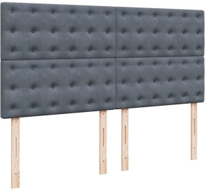 vidaXL Rama łóżka otomana z materacami, szara, 200x200 cm, aksamit 9