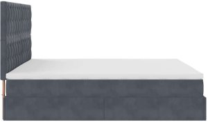 vidaXL Rama łóżka otomana z materacami, szara, 200x200 cm, aksamit 10