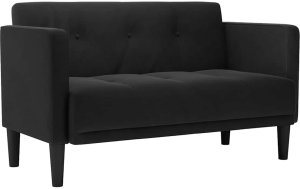 vidaXL Sofa dwuosobowa Czarna 111 cm Aksamit 2