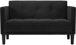 vidaXL Sofa dwuosobowa Czarna 111 cm Aksamit 3