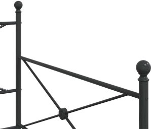 vidaXL Łóżko dzienne wysuwanym pojemnikiem bez materaca czarne stalowe 10