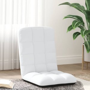 vidaXL Krzesło podłogowe składane białe 71x51x62 cm Tkanina 1