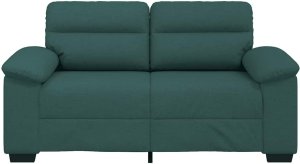 vidaXL Sofa 2-osobowa Ciemnozielona 120 cm Tkanina 4