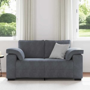 vidaXL Sofa dwuosobowa Ciemnoszara 120 cm Aksamit 3