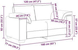 vidaXL Sofa dwuosobowa Ciemnoszara 120 cm Aksamit 9