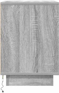 vidaXL Szafki nocne z oświetleniem LED 2 szt. Szary Sonoma 38x34x50 cm 9