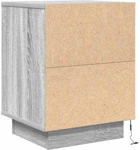 vidaXL Szafki nocne z oświetleniem LED 2 szt. Szary Sonoma 38x34x50 cm 10