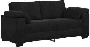 vidaXL Sofa dwuosobowa czarna 140 cm aksamitna 2