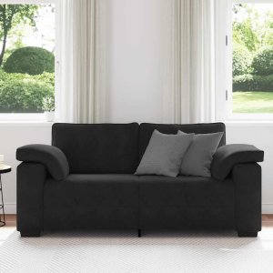 vidaXL Sofa dwuosobowa czarna 140 cm aksamitna 3